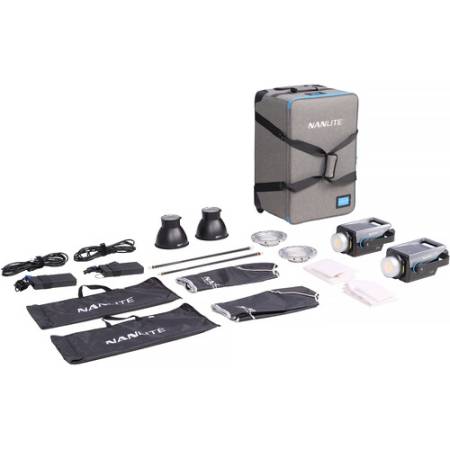 Nanlite FC-300B 2KIT - zestaw, 2x lampa FC-300B Bi-Color, 2700-6500K, CRI 96, 350W, walizka, akcesoria